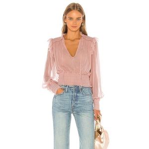 Free People sheer top in Dusty Rose. NEW with tags.